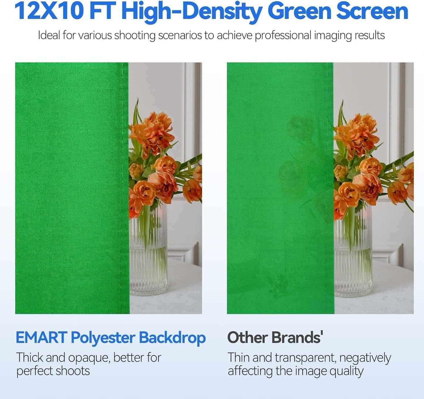 Photo Video Studio 8.5 X 10Ft Green Screen Backdrop Stand Kit, Photography Background Support System with 10 X12Ft 100% Cotton Muslin Chromakey Backdrop
